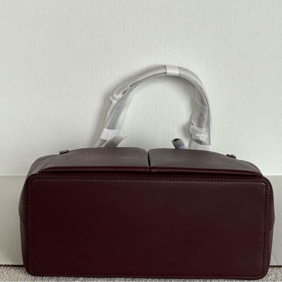 NWT Michael Kors Jet Set Travel Medium Double Pocket Tote Oxblood Vegan Leather - Picture 5 of 14